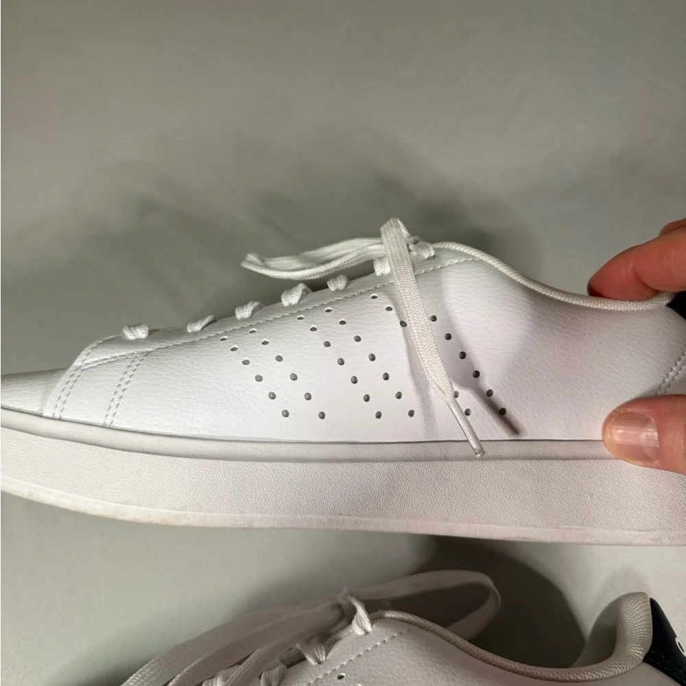 Adidas Advantage White Navy Womens 9 Cloudfoam Sneaker‎